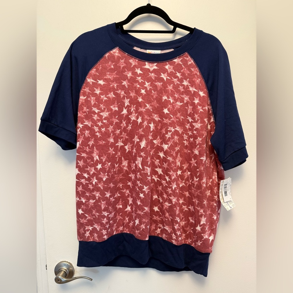 Star Patterned Red and Blue Shirt